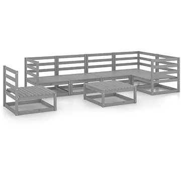 7dílná zahradní sedací souprava šedá masivní borovice , 3075591 (3075591)