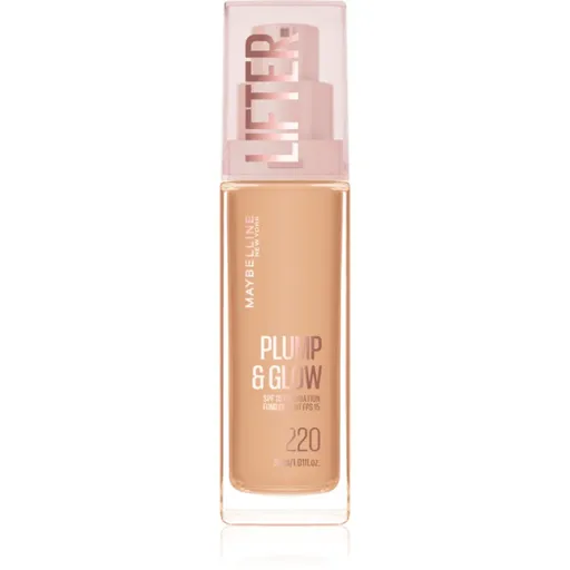 MAYBELLINE NEW YORK Lifter Plump & Glow rozjasňující make-up pro přirozený vzhled odstín 220 30 ml