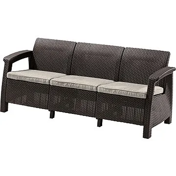 KETER Lavice zahradní CORFU LOVE SEAT MAX, hnědá 182cm (17/428)
