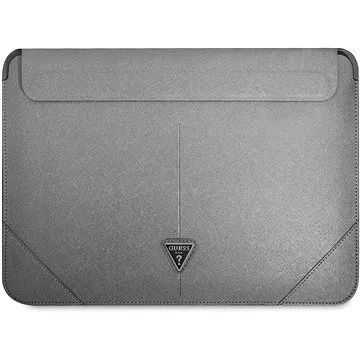 Guess Saffiano Triangle Metal Logo Computer Sleeve 16" Silver (3666339039899)