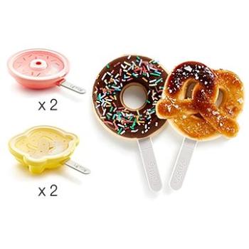 Lékué Tvořítka na nanuky ve tvaru donutů a preclíků Donut 2ks & Pretzel 2ks (3400255SURU150)