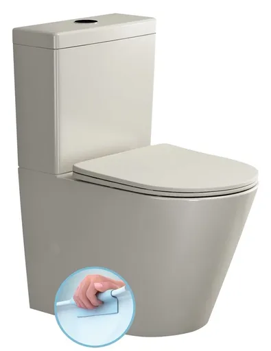 SAPHO PACO WC kombi, Rimless, spodní/zadní odpad, ivory PC1012WRBE