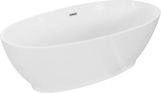 MEXEN/S Bilbao volně stojící vana 180 x 90, bílá, sifon a přepad nikl kartáčovaná 51311809000-97