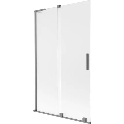 MEXEN/S Velar L dvoukřídlá posuvná vanová zástěna 110 x 150, dekor, grafit metal 896-110-003-31-95