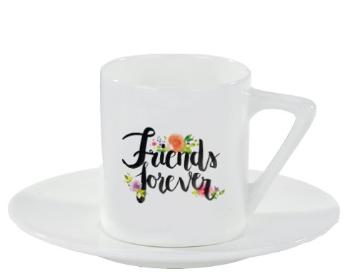 Espresso hrnek s podšálkem 100ml Friends forever