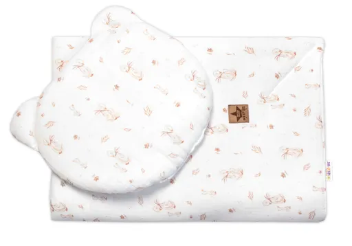 Baby Nellys Mušelínová sada GOOSE Teddy 30x35cm, 70x100cm, 2D, , bílá, Husičky