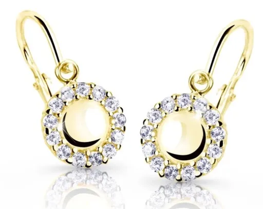 Cutie Diamonds Blyštivé dětské náušnice ze žlutého zlata s brilianty DC2750-10-10-X-1