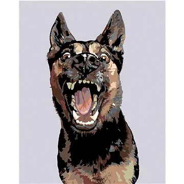 Malování podle čísel - Německý ovčák s otevřenou tlamou (HRAmal00888nad)