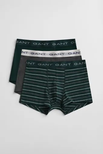 SPODNÍ PRÁDLO GANT STRIPED TRUNK 3-PACK GIFT BOX TARTAN GREEN