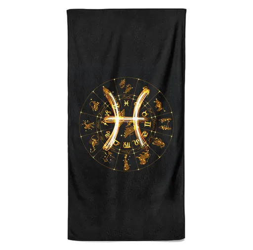 Osuška Symbol Znamení Ryby  (21.1. - 20.3.) (Velikost osušky: 70x140cm)