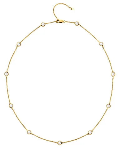 Hot Diamonds Luxusní pozlacený náhrdelník s topazy a pravým diamantem Gemstone DN212