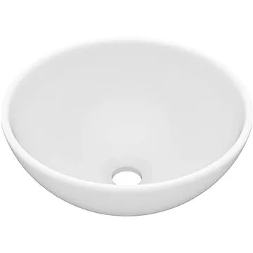 Luxusní umyvadlo kulaté matné bílé 32,5 × 14 cm keramické (146965)