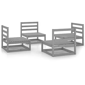 4dílná zahradní sedací souprava šedá masivní borovice, 3075261 (3075261)