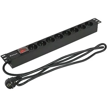 CTnet 19“ Panel 8 × 230V 16A s vypínačem 1U (360108)