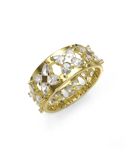 Guess Okouzlující pozlacený prsten s květinami Wild Flower JUBR05499JWYG 54 mm