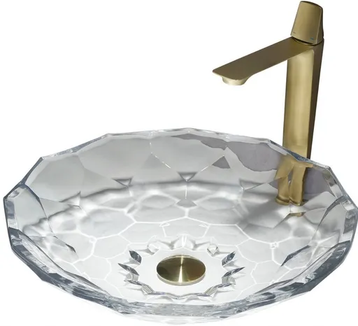 MEXEN Inga skleněné umyvadlo na desku 44x44, transparent 24024670