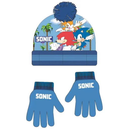 Sada čepice + rukavice Sonic
