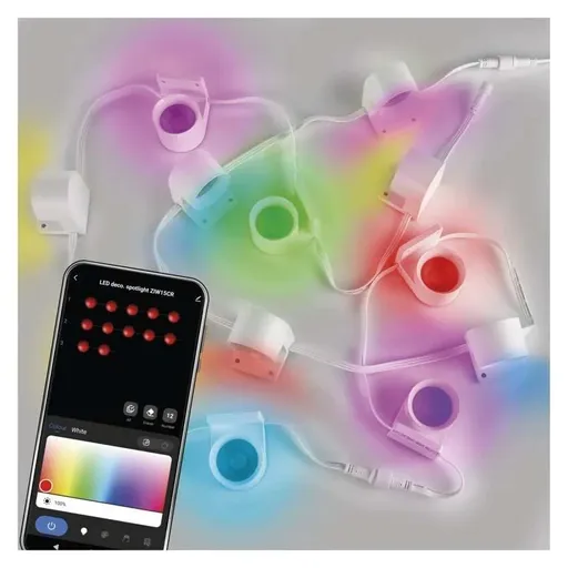 EMOS GoSmart RGBIC+CCT Startovací sada LED bodových svítidel na řetězu 7W s WiFi, 12 kusů, 255cm ZIW15CR
