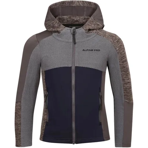 ALPINE PRO GROTO Dětská rychleschnoucí a hřejivá mikina, šedá, velikost 128-134