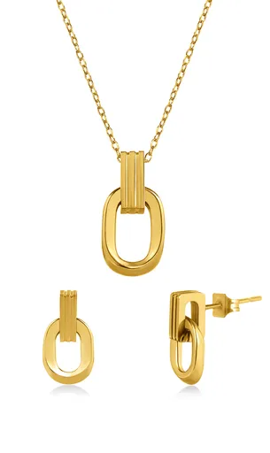Troli Pozlacená sada šperků (náušnice, řetízek, přívěsek)