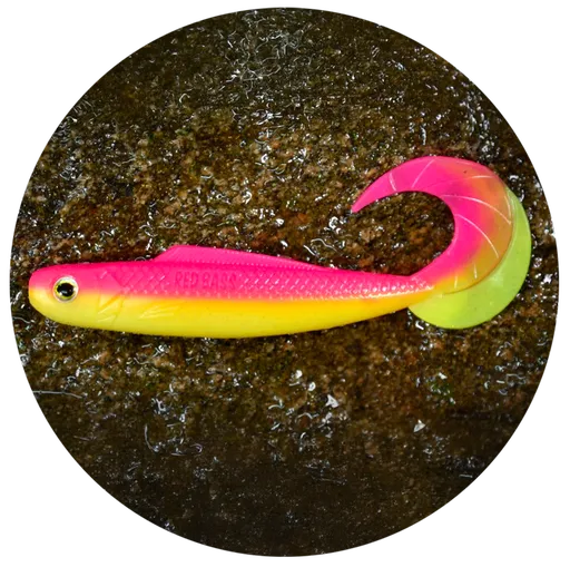 Redbass gumová nástraha twister kixter tutti frutti uv - xl 125 mm 14 g