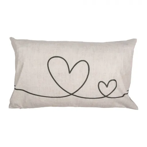 Béžovo-zelený povlak na polštář se srdíčky Hearts Love - 30*50cm CHS36