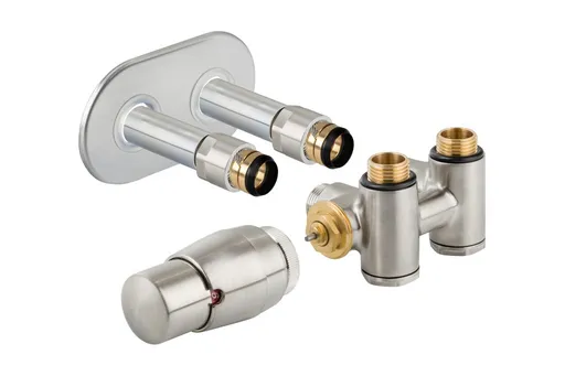 HOPA THERMCOMB-SET, středový ventil (Z4K) s připojením pro elektrickou tyč Barva Nerez, Varianta Levá RDTHERMCOMSETLS