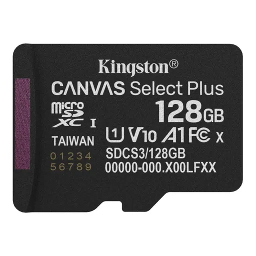 Kingston MicroSDXC karta 128GB Canvas Select Plus, U1, V10, A1