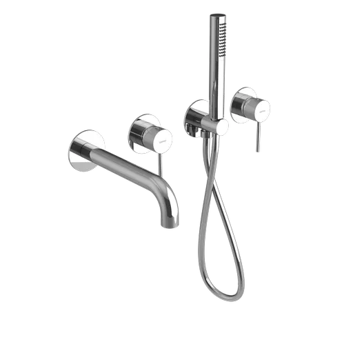 SAPHO ULTRASAN podomítková vanová baterie s hubicí a ruční sprchou, 2 výstupy, chrom UT093V