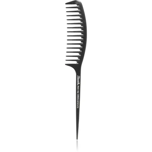 Janeke Carbon Fibre Fashion Comb with a long tail and wavy frame hřeben na vlasy 21,5 x 3 cm 1 ks