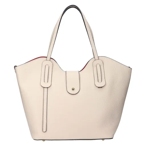 Dámská kožená kabelka Italia Zita - krémová