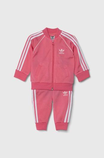 Dětská tepláková souprava adidas Originals růžová barva