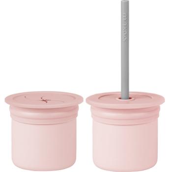 Minikoioi Sip+Snack Set jídelní sada pro děti Pinky Pink / Powder Grey 1 ks