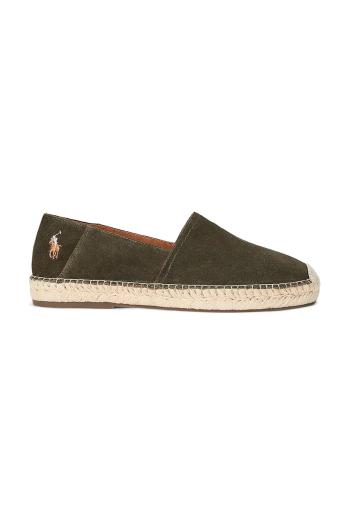 Semišové espadrilky Polo Ralph Lauren Cevio Slip zelená farba, 803961282002