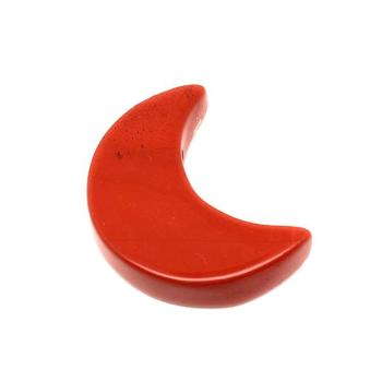 Jáspis vörös medál átfúrt félhold 33mm