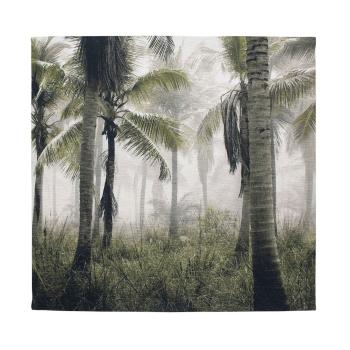 Nástěnný  sametový panel s palmami Palm green - 45*45*1cm MRWPJG