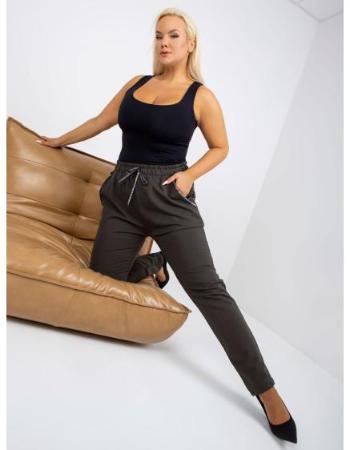 Dámské tepláky s kapsami plus size SAVAGE khaki  