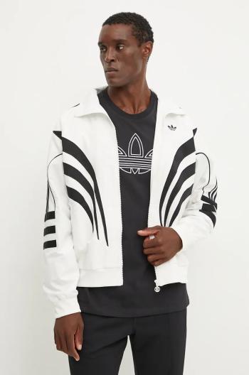 Mikina adidas Originals pánská, bílá barva, vzorovaná, IX6724