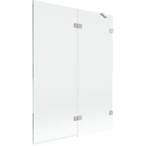 MEXEN/S Lunar vanová zástěna 2-křídlová pravá 130 x 150, transparent, nikl kartáčovaný 897-130-100-97-00-P