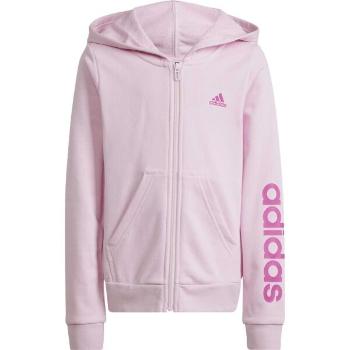 adidas LINEAR FULL-ZIP HOODIE Dívčí mikina, růžová, velikost