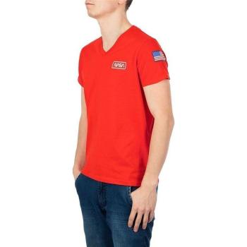 Nasa  BASIC FLAG V NECK  Tričká a polokošele Červená