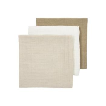 MEYCO Sand Gázové pleny 3-pack Offwhite/Soft /Taupe 70 x 70 cm