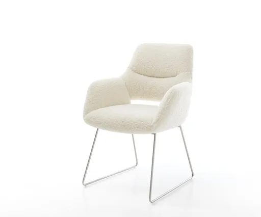 Jídelní židle Yago-Flex s područkami plyšový manšestr béžová