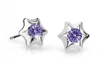 Cutie Jewellery Dětské náušnice z bílého zlata C2159-30-X-2 fialová