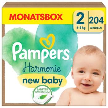 Pampers Plenky Harmonie velikost 2 mini, 4kg - 8kg, měsíční balení (1x204 plenky