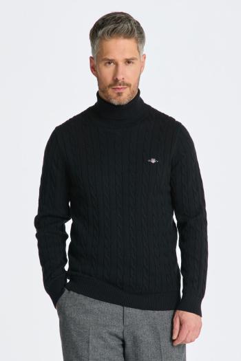 ROLÁK GANT COTTON CABLE TURTLE NECK BLACK