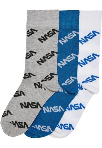 Mr. Tee NASA Allover Socks Kids 3-Pack brightblue/grey/white - 35–38