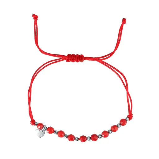 Evolution Group - Pavona Červený textilní náramek s korálem 13059.3