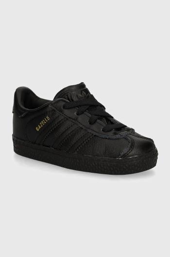 Dětské kožené sneakers boty adidas Originals GAZELLE CF EL černá barva, IH2972