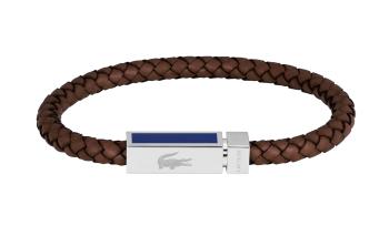 Lacoste Hnědý kožený náramek pro muže Rockel 2040450